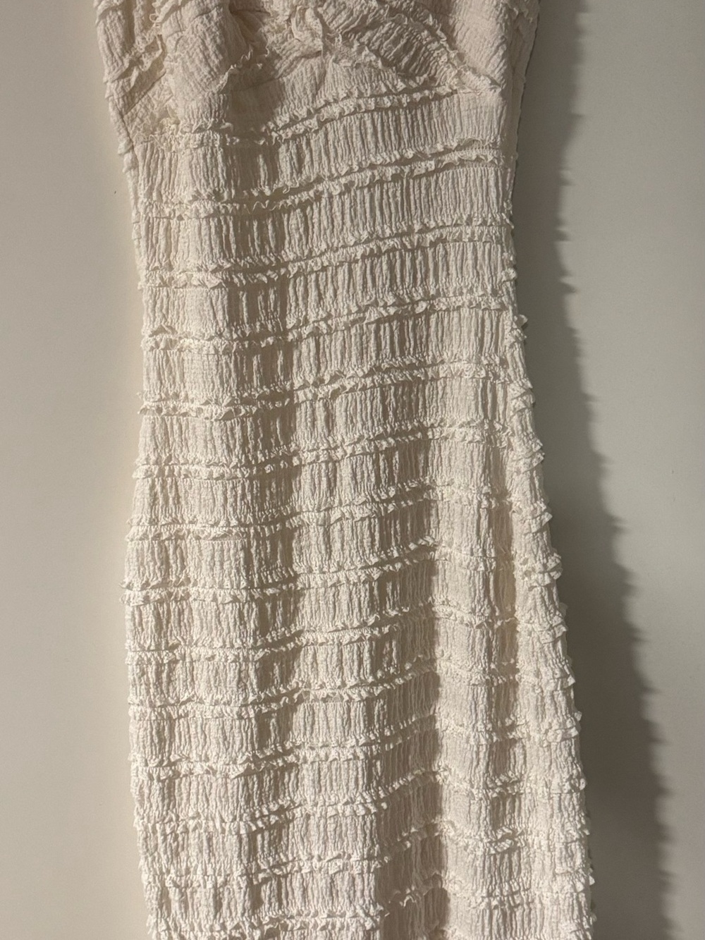 Classic White Textured Strapless Dress